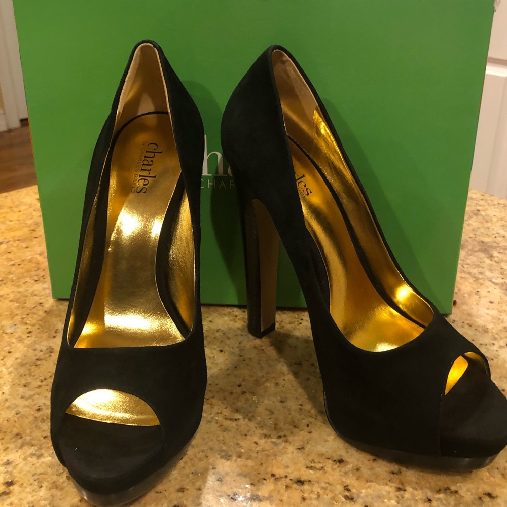 Charles by Charles David 8.5 Black Peep Toe Pumps